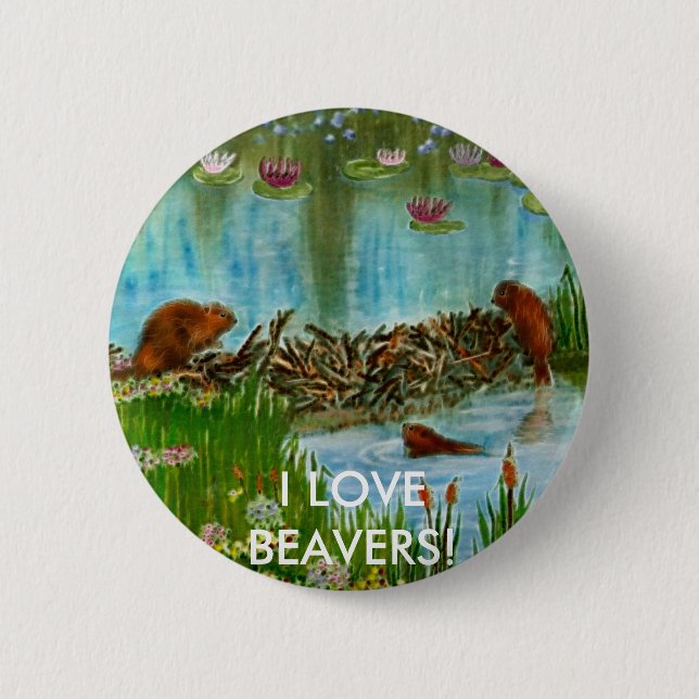 BUSY BEAVER KIDS Gift Items Pinback Button (Front)