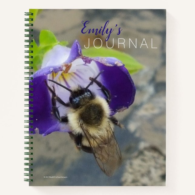 Busy Bee And Purple Flower Notebook (Front)