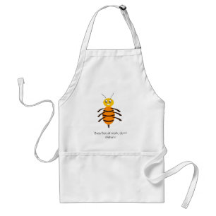 Busy Bee At Work Funny Cartoon Honey Bee Adult Apron