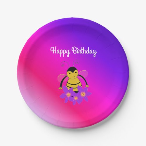 Busy Bee Birthday Paper Plates