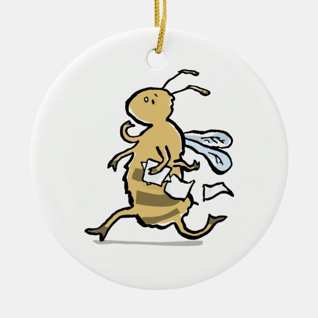 busy bee ceramic ornament (Front)