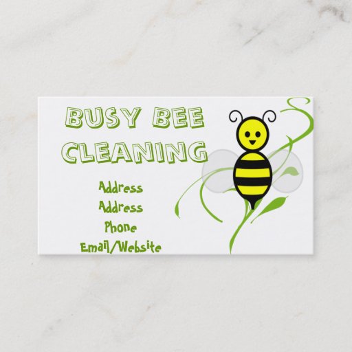 Customizable Busy Bee Clip Art Business Card Templates