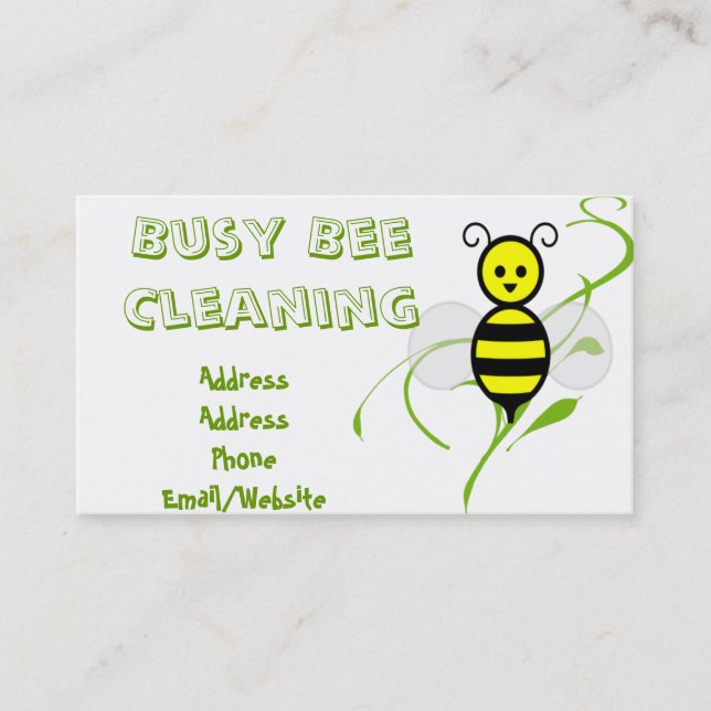 Busy Bee Clip Art Business Card (Front)