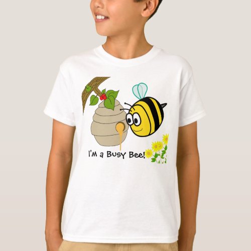 Busy Bee Cute Kids T_shirts