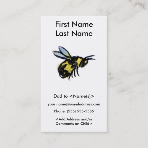 Busy Bee Daddy Custom Photo Calling Playdate Cards