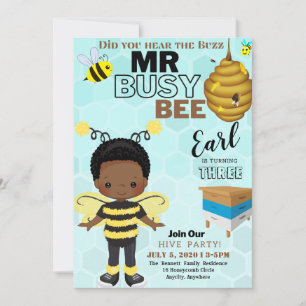 Busy Bee Different Birthday Invitation Card