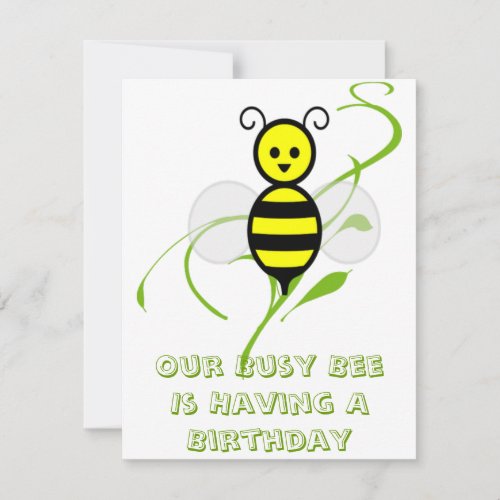 Busy Bee Honeybee Birthday Party Invitations