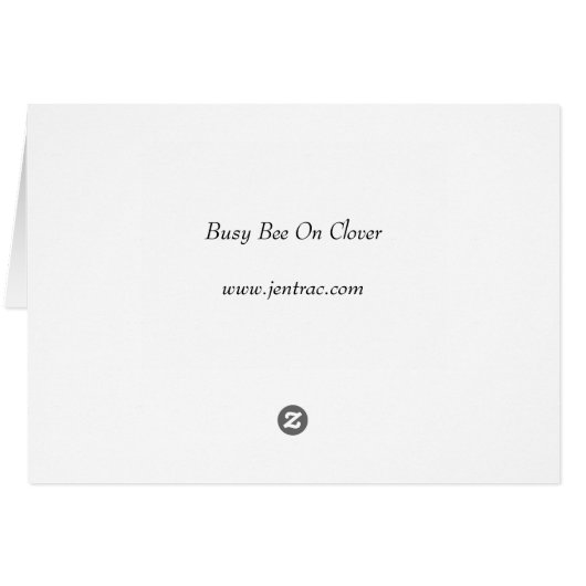 Busy Bee on Clover (Back Horizontal)