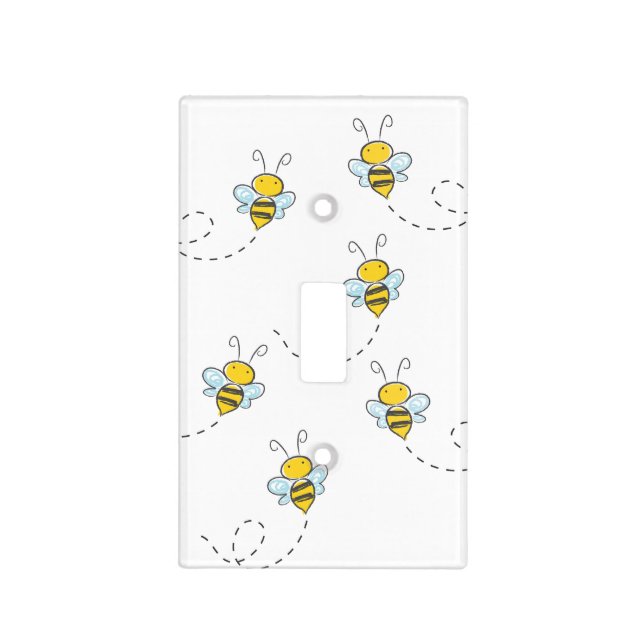 Busy Bee Pattern Light Switch Cover (Front)