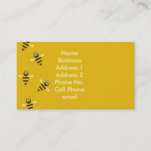 Customizable Busy Bee Profile Card Business Card Templates