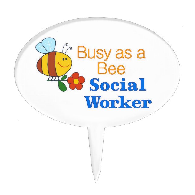 Busy Bee Social Worker Cake Topper (Front)