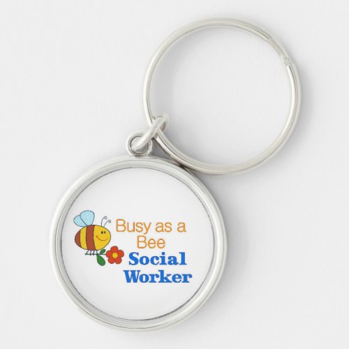 Busy Bee Social Worker Keychain