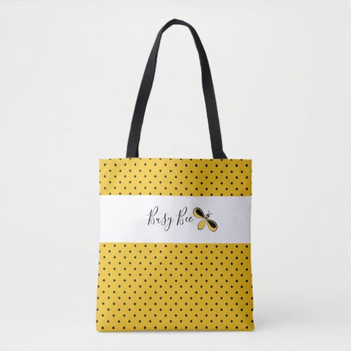 Busy Bee Tiny Black Dots Shoulder Tote