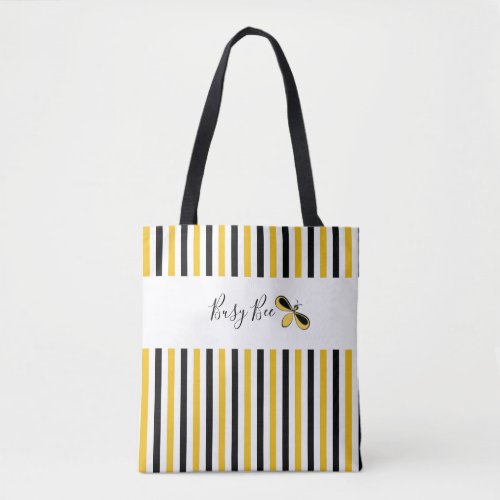 Busy Bee Vertical Stripes Shoulder Tote