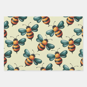 Busy Bee Wrapping Paper Sheets