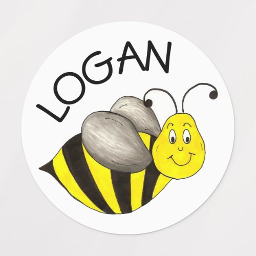 Busy Bee Yellow Bumblebee Honeybee Insect Bug Kids Labels