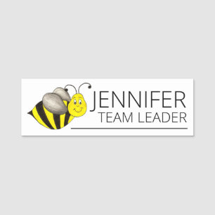 Busy Bee Yellow Bumblebee Honeybee Insect Bug Name Tag