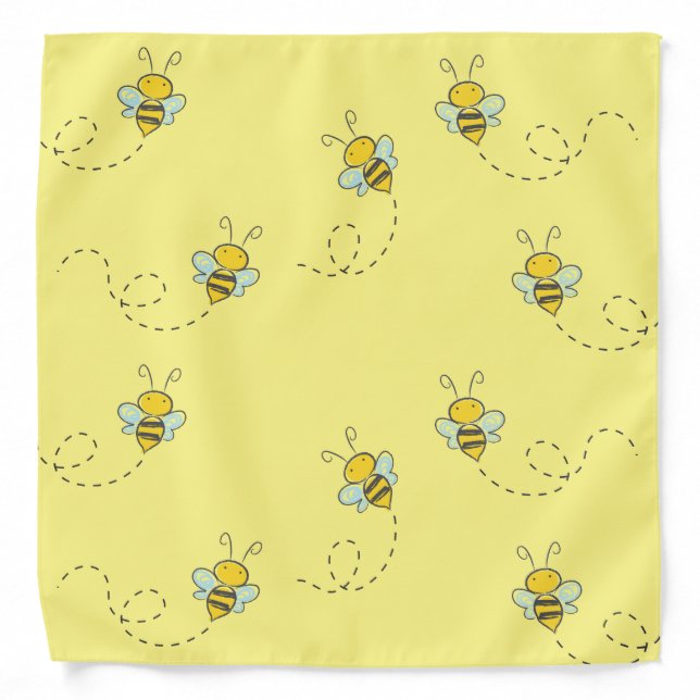 Busy Bee Yellow Pattern Bandana (Front)