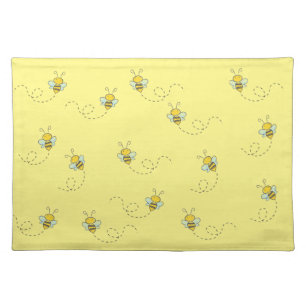 Busy Bee Yellow Pattern Cloth Placemat
