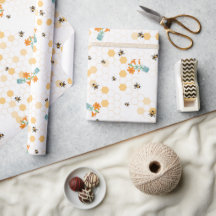 Busy Bees and Daylilies Wrapping Paper