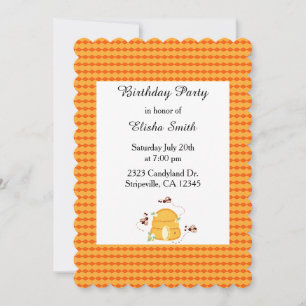 Busy Bees Birthday Invitation
