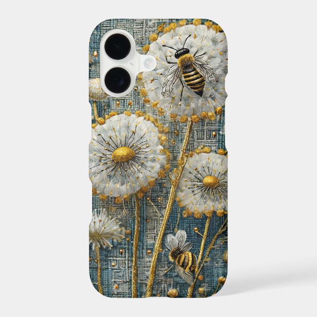 Busy Bees Botanical- Dandelion Garden, Pollinators iPhone Case (Back)