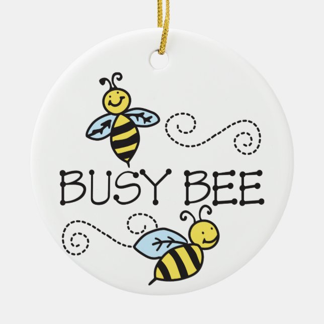 Busy Bees Ceramic Ornament (Front)