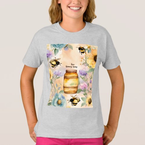 Busy Bees Honey Harvest Cartoon T_Shirt