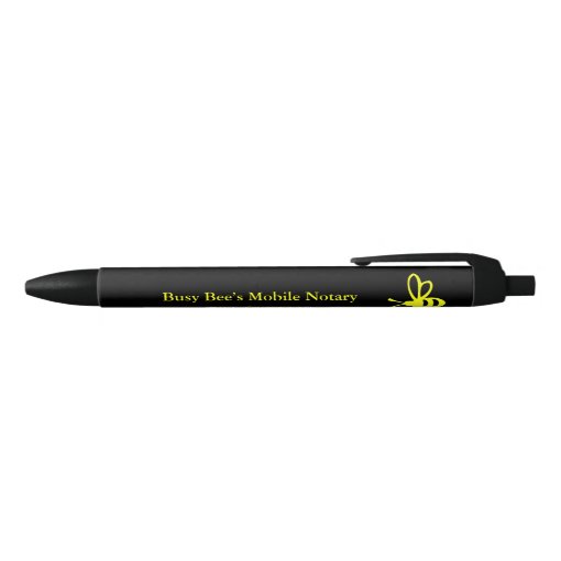 Busy Bee's Mobile Notary Black Ink Pen Zazzle