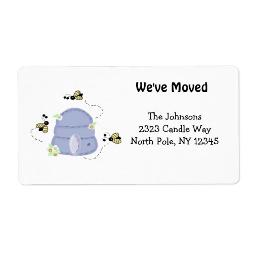 Busy Bees New Home Address Label