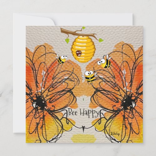 Busy Bees Notecard