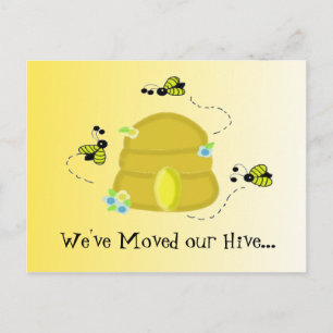 Busy Bees We've Moved Announcement Postcard