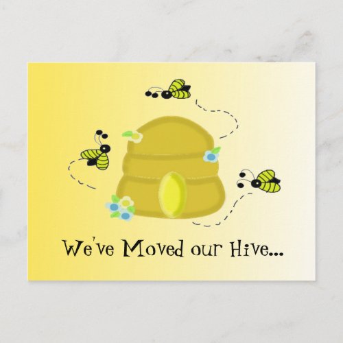 Busy Bees Weve Moved Announcement Postcard