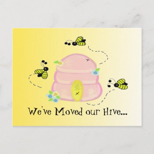Busy Bees Weve Moved Announcement Postcard