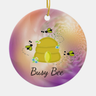 Busy Bees Whimsical Multicolored Ceramic Ornament