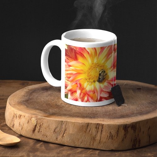 Busy Bees With Dahlia And Purple Thistle Mug