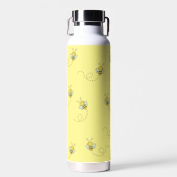 Busy Bees Yellow Pattern Water Bottle by MissMatching at Zazzle