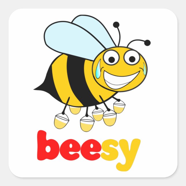 Busy BEESY Bee  Square Sticker (Front)
