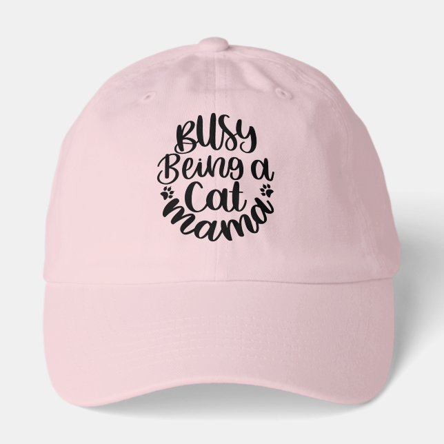 Busy Being a Cat Mom Truckers Hat  (Front)