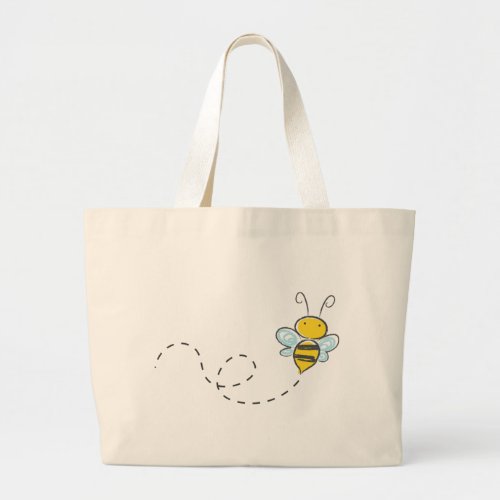 Busy Bumble Bee Large Tote Bag