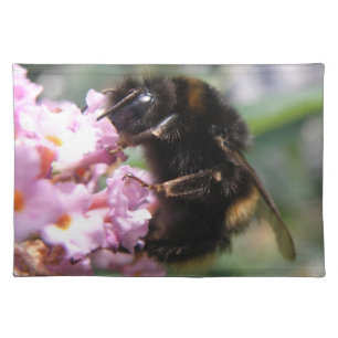 Busy Bumblebee and Pink Flowers Placemat