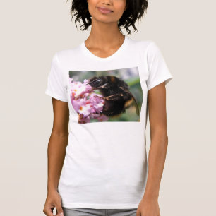 Busy Bumblebee and Pink Flowers T Shirt