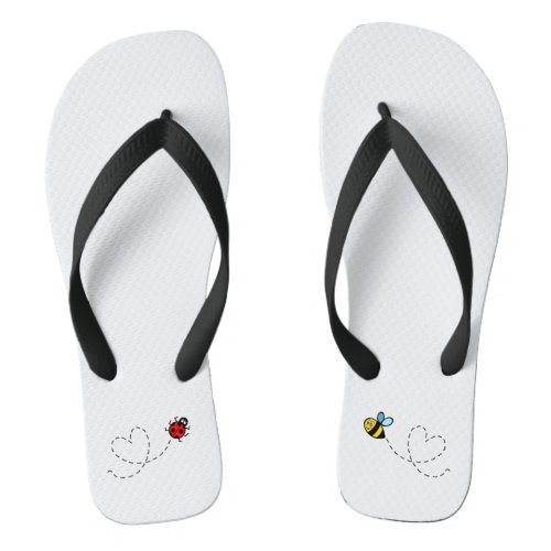 Busy Bumblebee  Ladybird Pattern Flip Flops