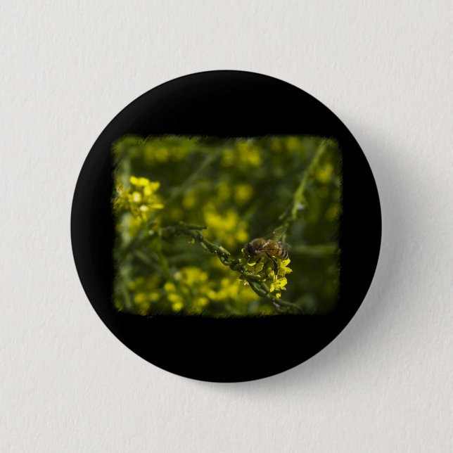 Busy Busy Bee Pinback Button (Front)