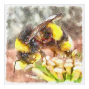 Busy Busy Busy Honey Bee Watercolor Painting Acrylic Print