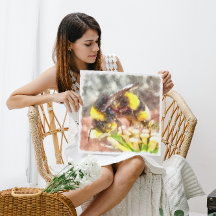 Busy Busy Busy Honey Bee Watercolor Painting