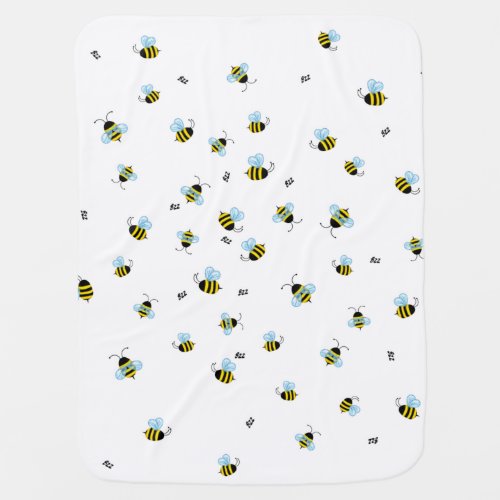 Busy Buzzing Bees Cute Bug Print Baby Blanket