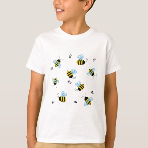 Busy Buzzing Bees Cute Garden Bugs T_Shirt