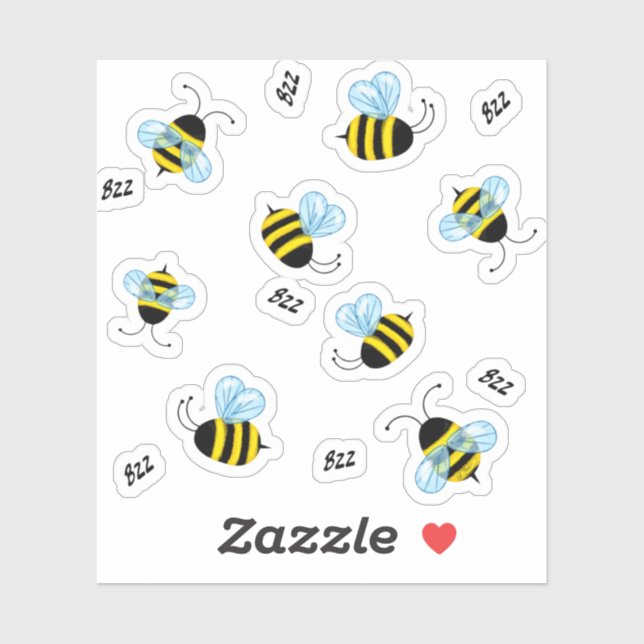 Busy Buzzing Bees Honeybee 14 Piece Set Sticker (Sheet)