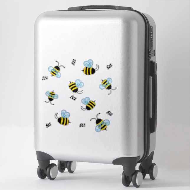 Busy Buzzing Bees Honeybee Bugs Sticker (Suitcase)